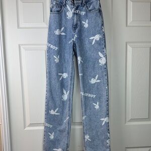 PLAYBOY Women's Light Blue Straight Leg Jeans